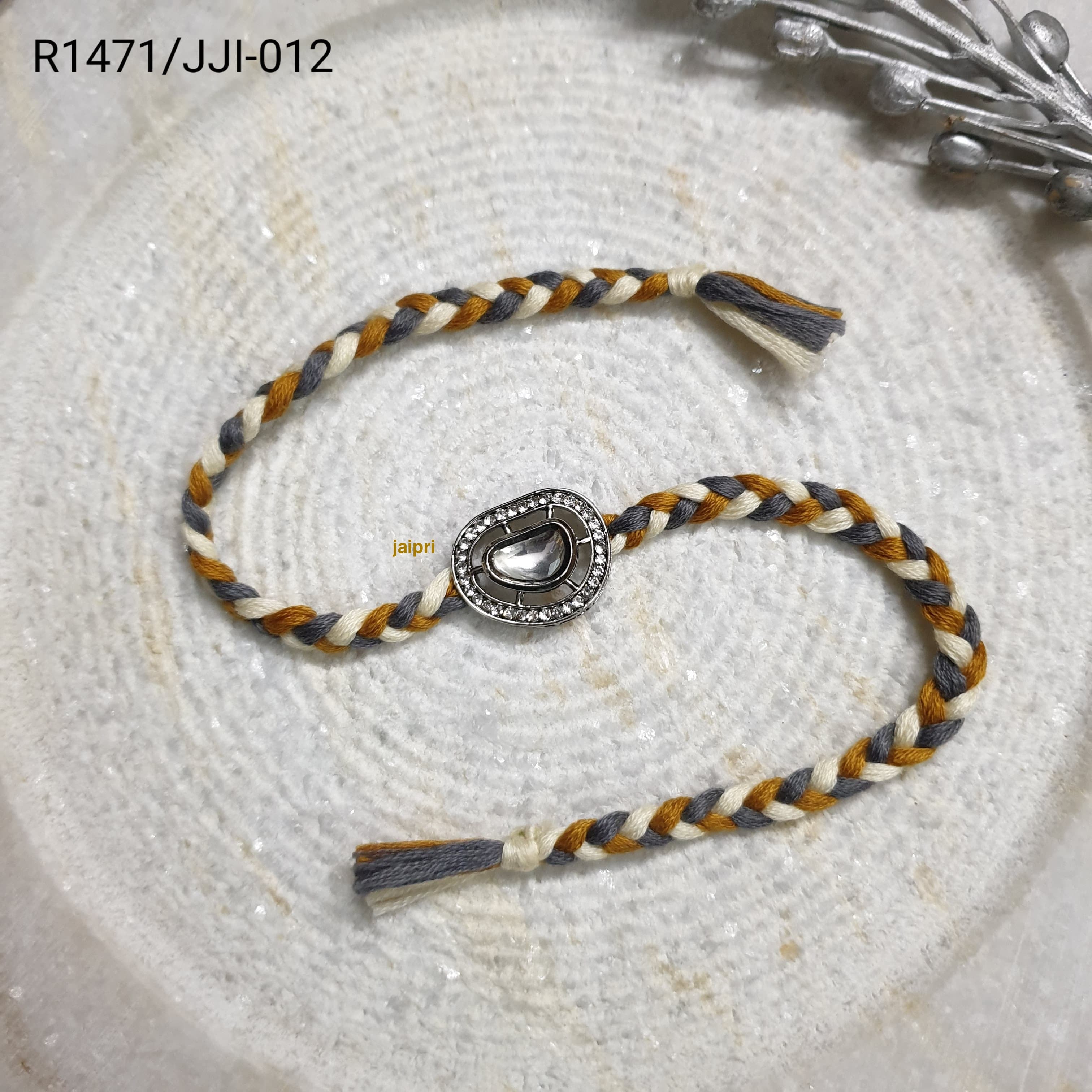 Oxidised Kundan Rakhi For Brother (Pack of One)