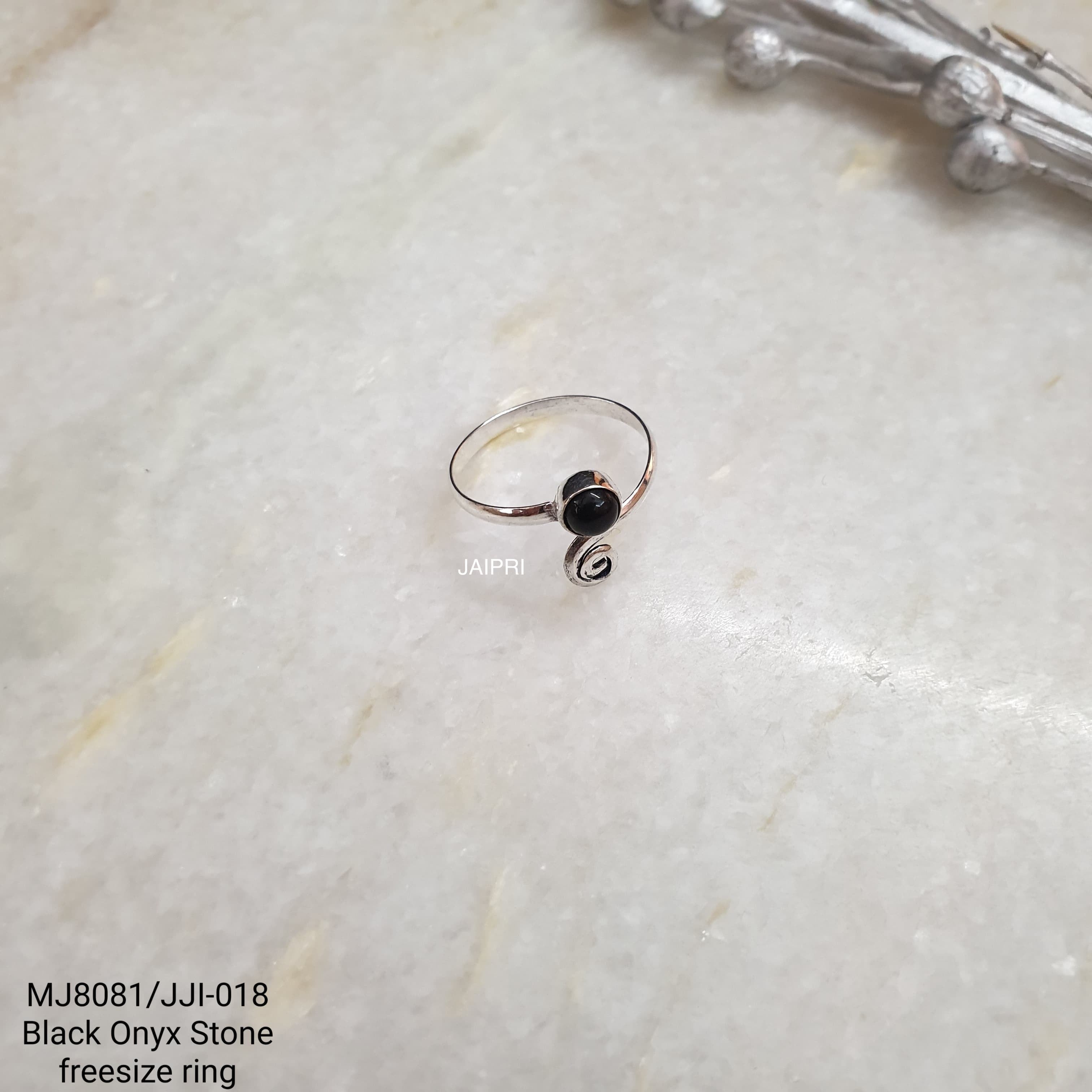 Black Onyx Stone Designer Adjustable Ring