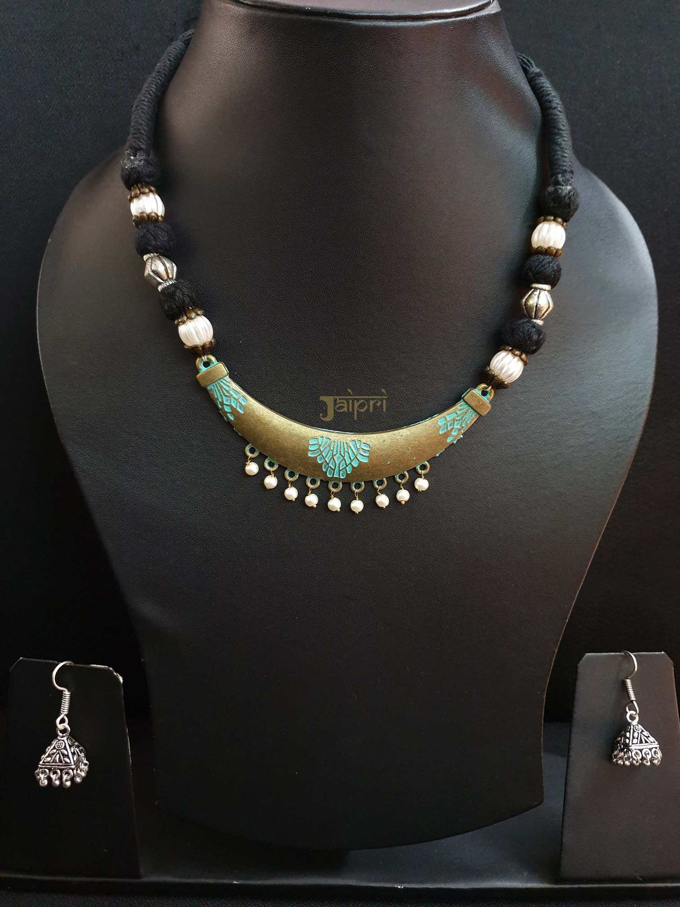 Hasli Design, Meenakari Work Necklace With Jhumki Earrings