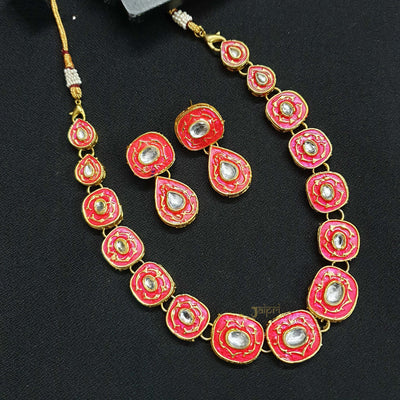 Delicate Meenakari Necklace With Earrings
