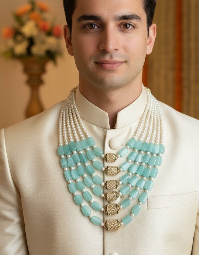 Jadau Pearl Groom Necklace Set