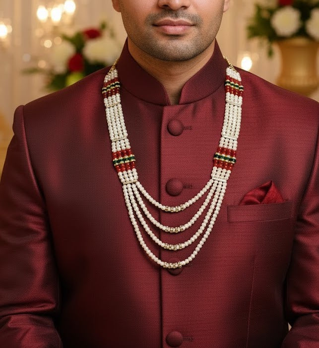 Pearl Stone Groom Jewellery For Wedding Sherwani