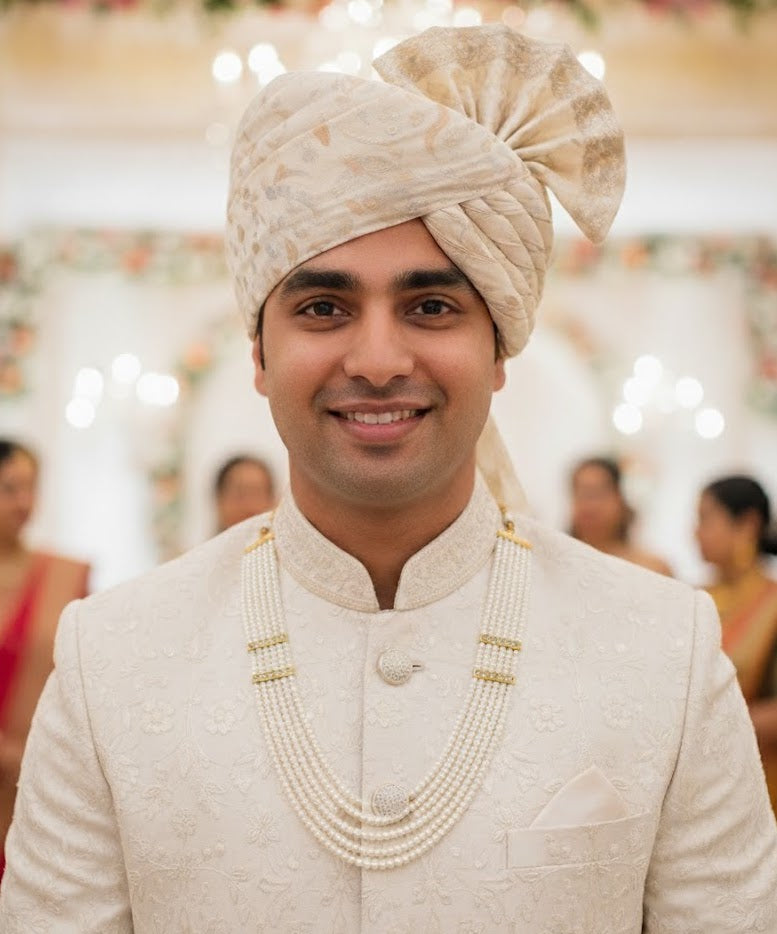 Jadau Pearl Groom Necklace Set