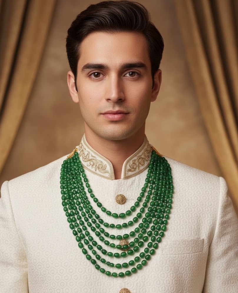 Green Stone Groom Wedding Necklace