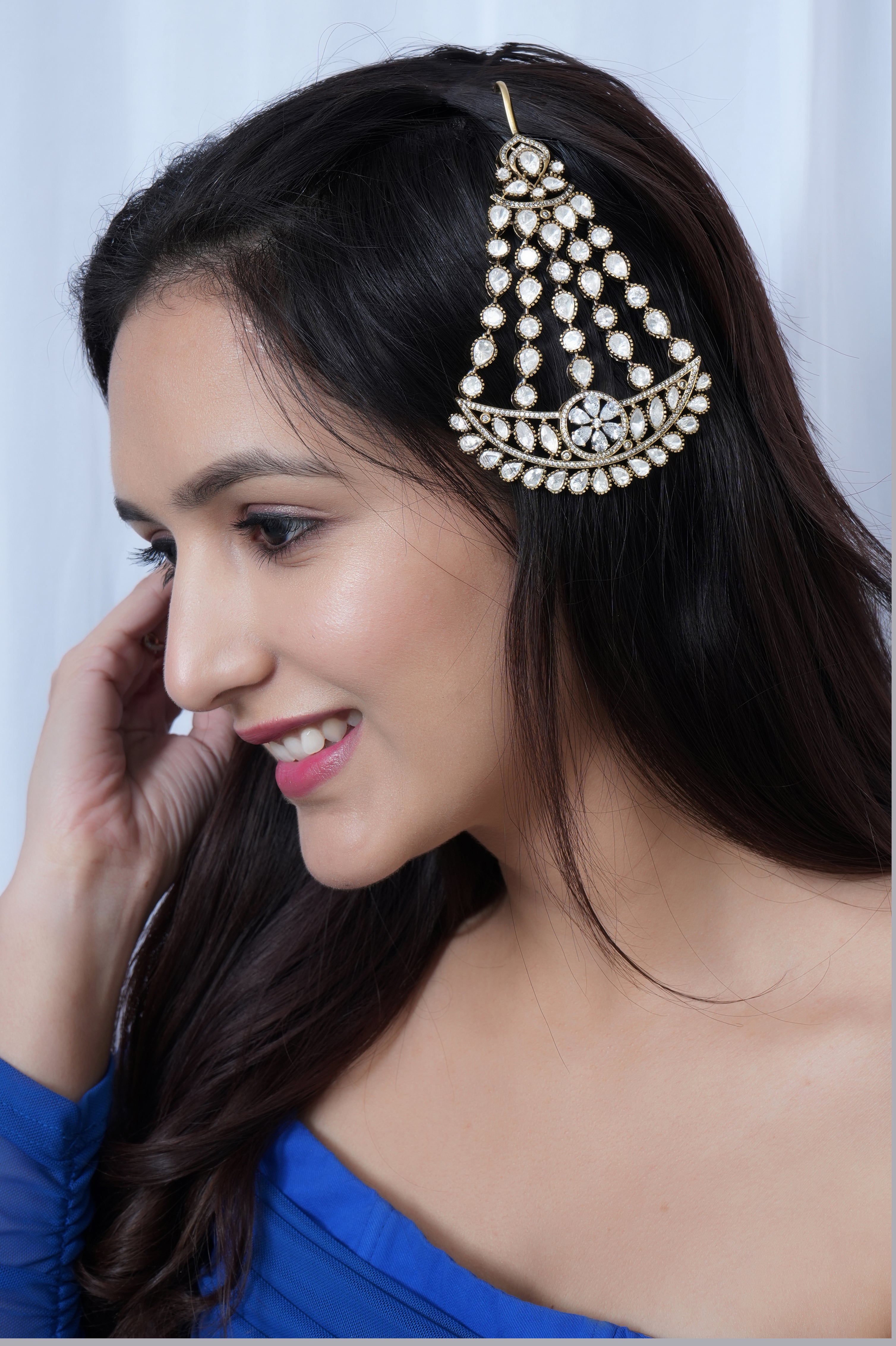 Premium Kundan Polki Bridal Head Passa