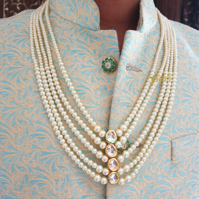Three Layered Multi Beads Groom Necklace