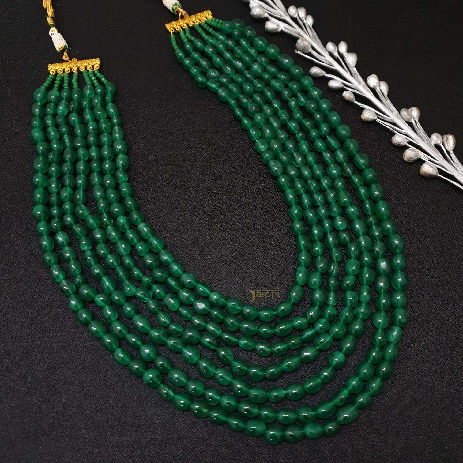 Multilayers Green Beads Stone Necklace