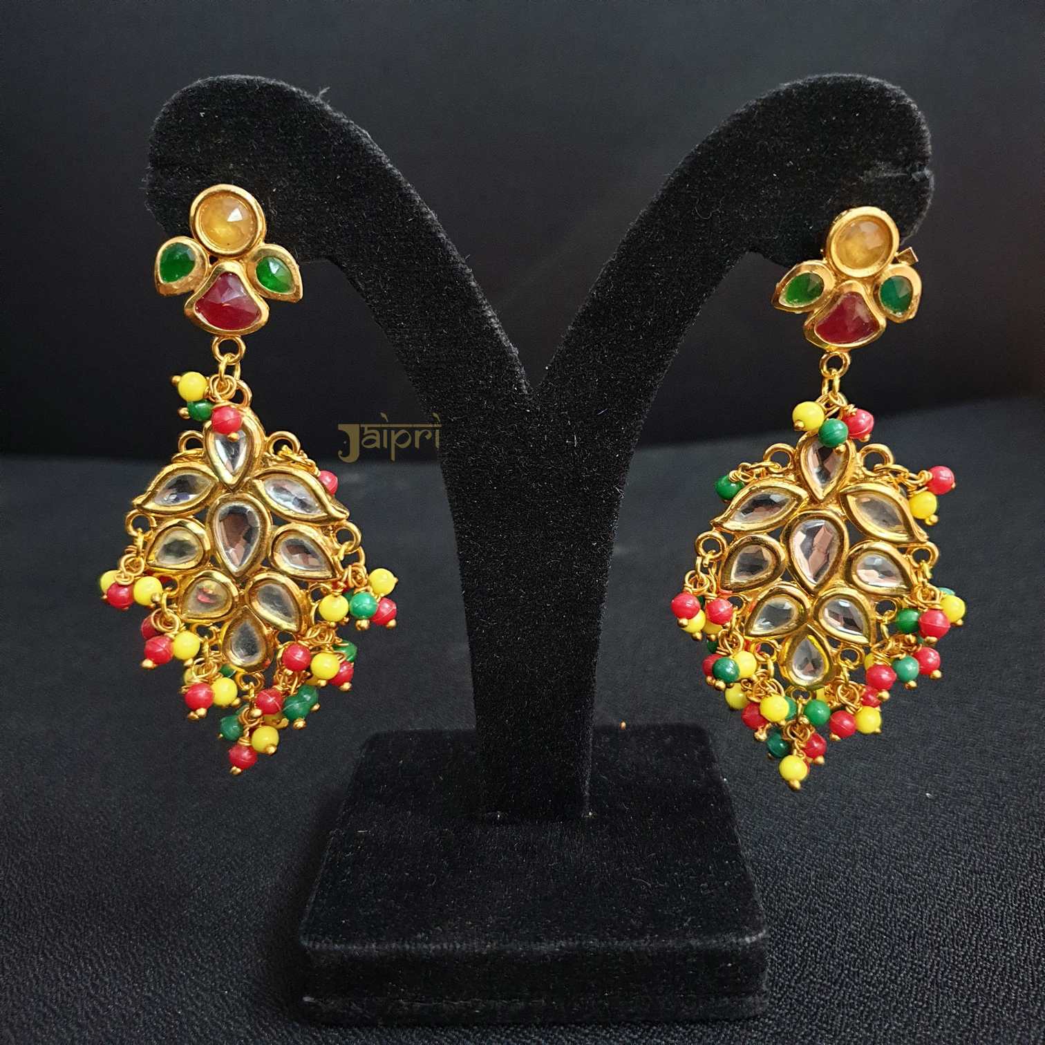Multicolor Kundan & Meenakari Earrings