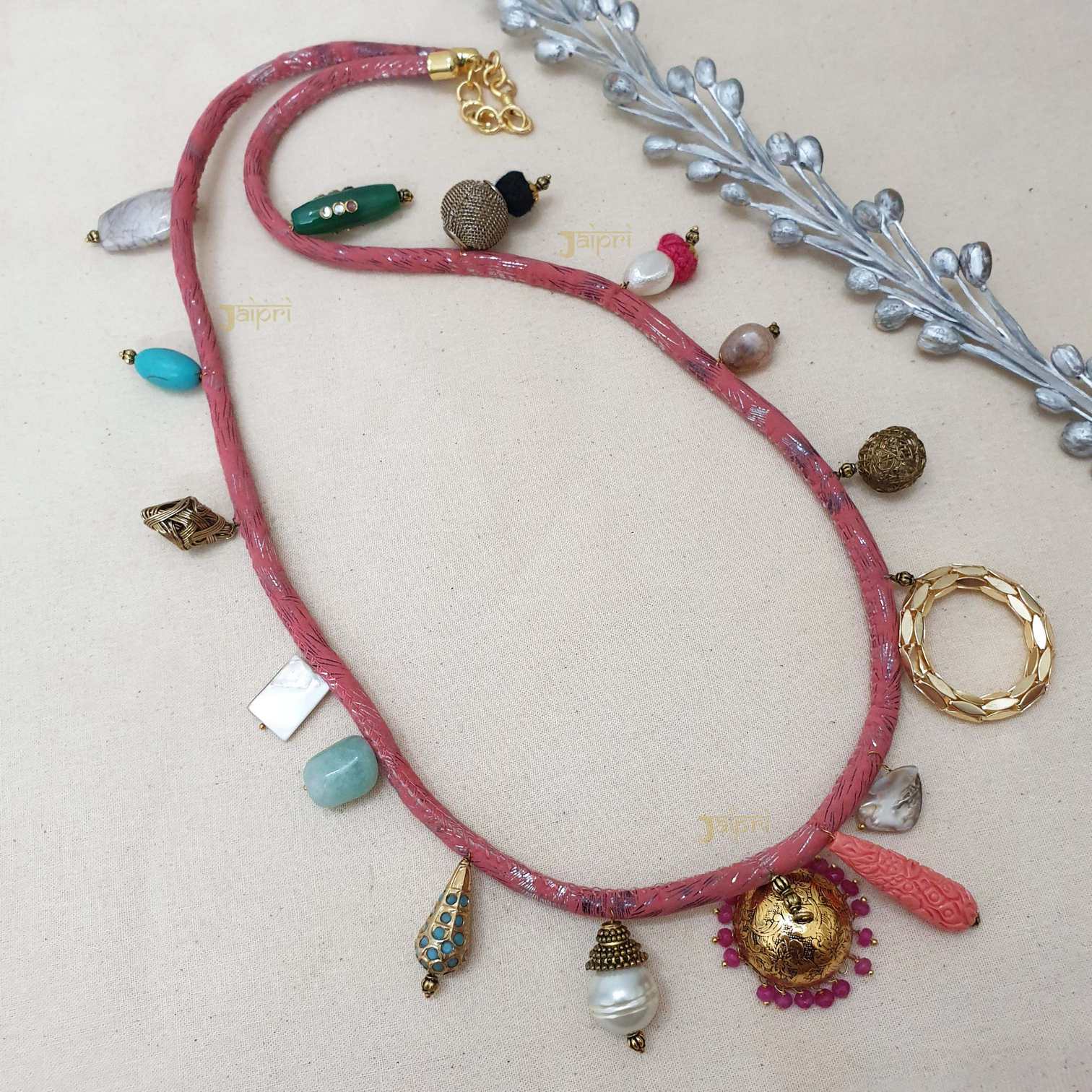 Unique Uneven Stone Thread Necklace