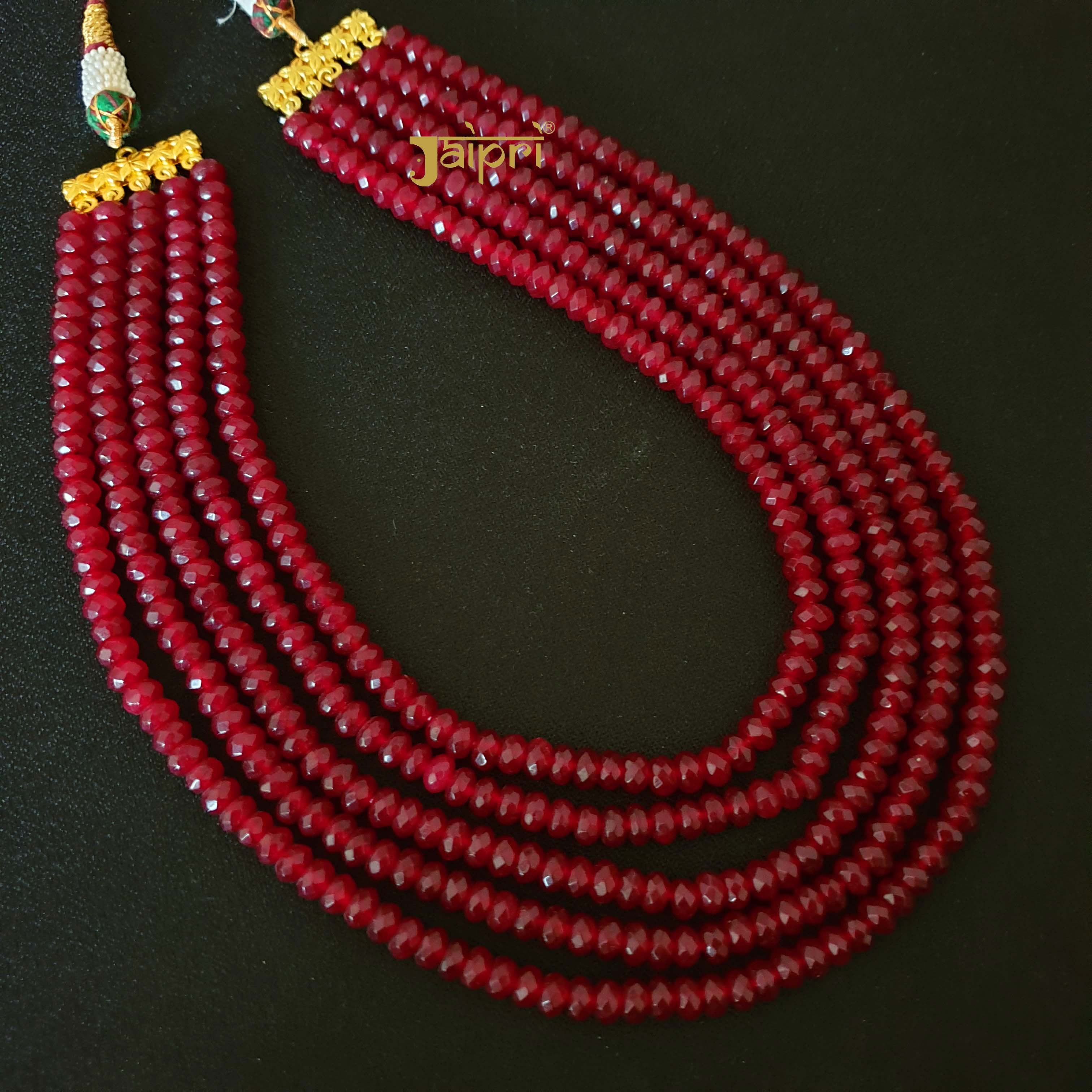 Three Layered Stone Beads Groom Necklace