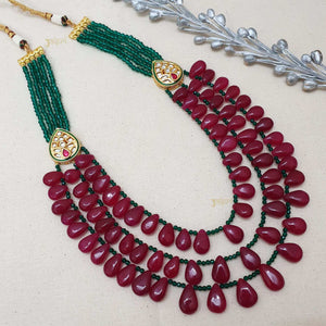 Adorable Kundan & Ruby Beads Stone Necklace