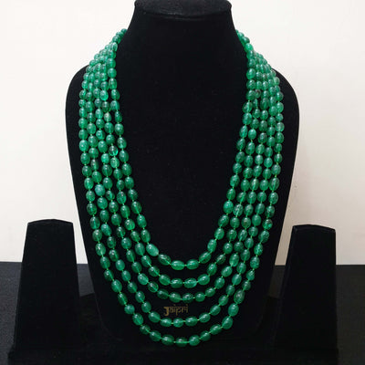Five Layered Green Stone Necklace